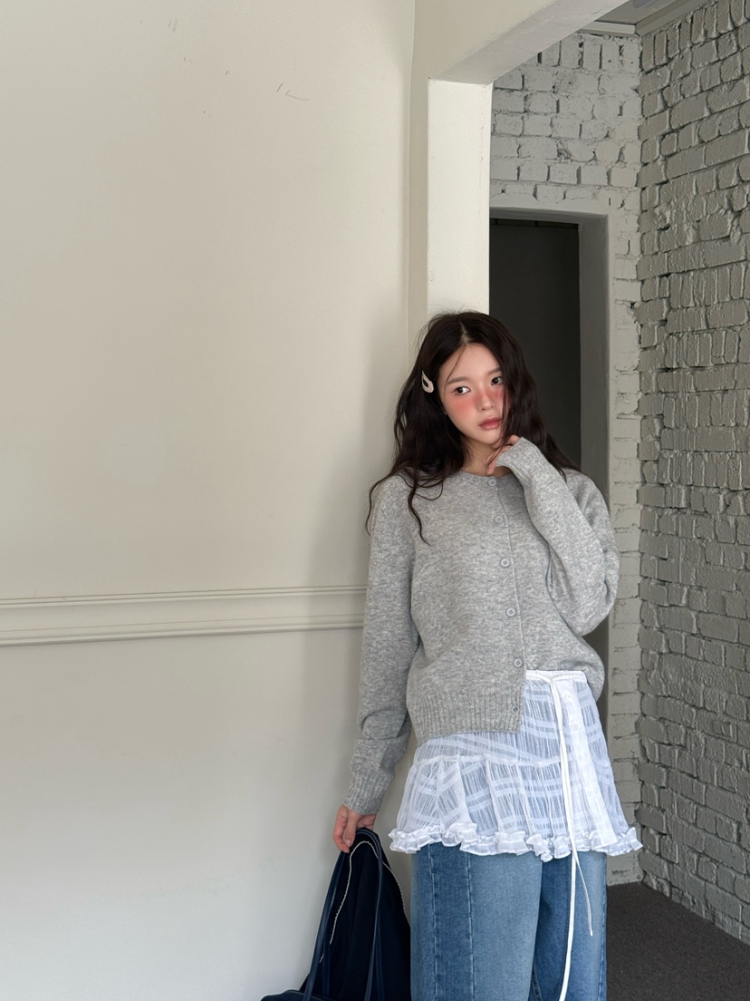 ZITTEN韓國代購㊣女裝新品時尚熱賣人氣25秋冬針織衫開襟衫羊毛ZITTEN針織衫