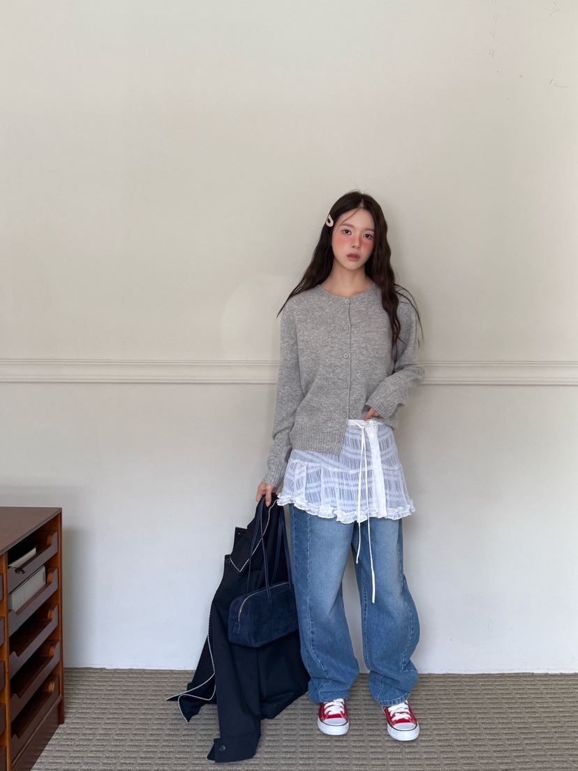 ZITTEN韓國代購㊣女裝新品時尚熱賣人氣25秋冬針織衫開襟衫羊毛ZITTEN針織衫