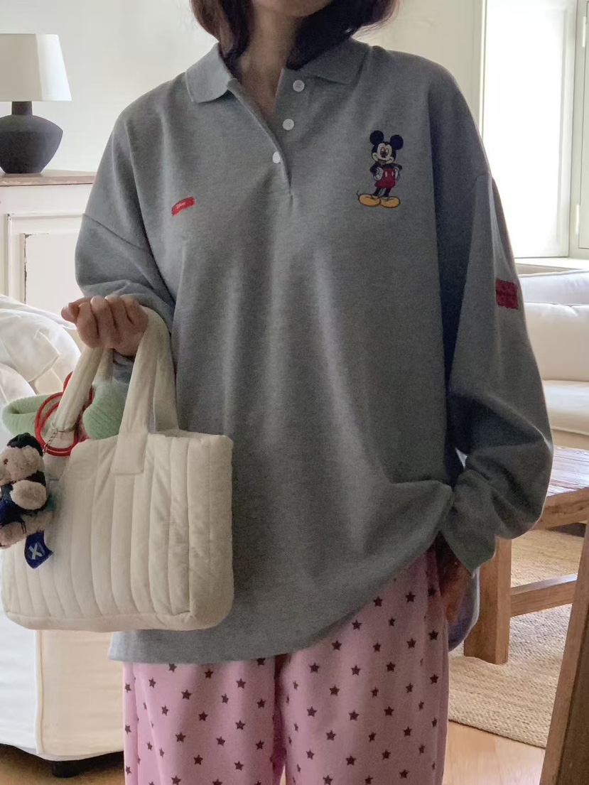 TOLL東大門㊣直郵女裝新品25秋冬熱賣推薦休閑職業長袖T恤刺繡TOLL長袖T恤