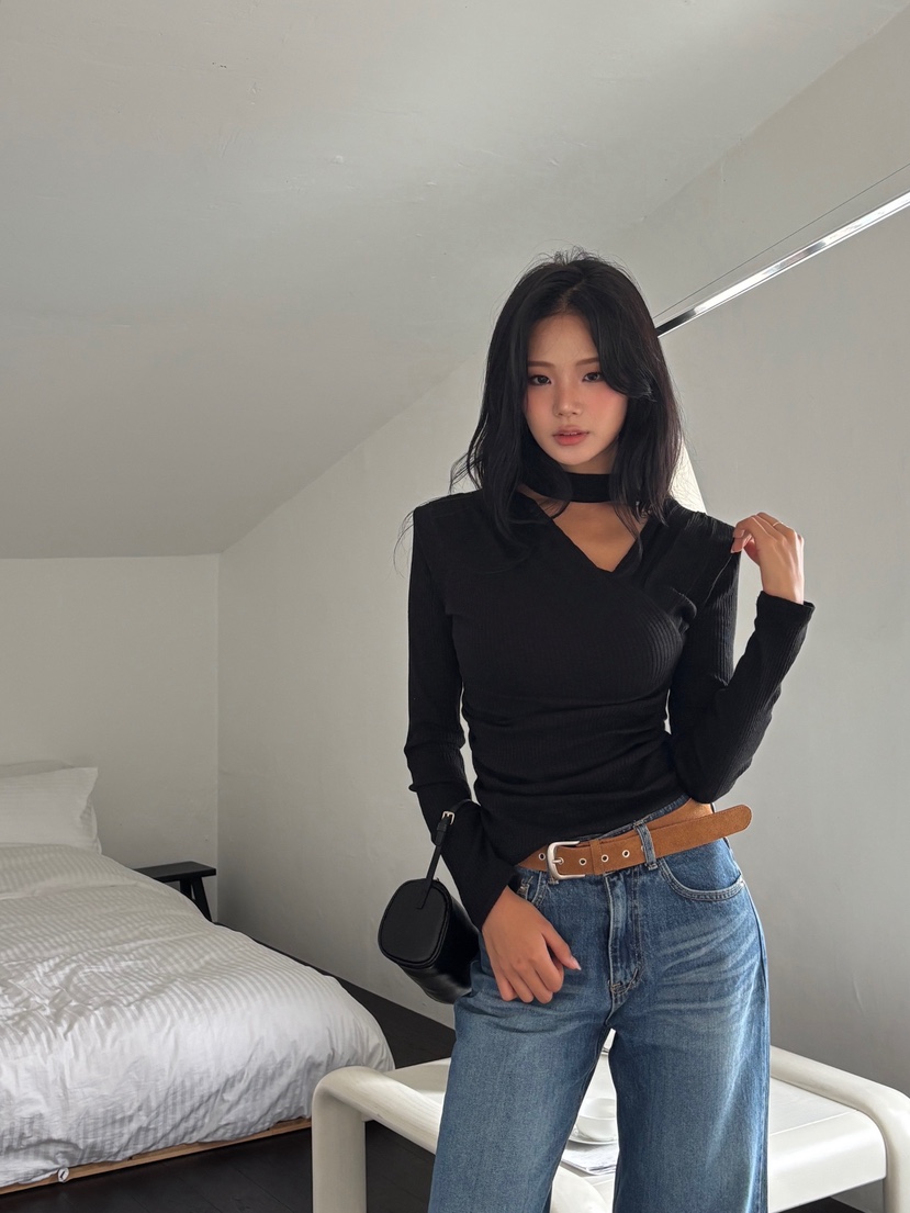 FOUREIGHT韓國直郵㊣女裝新款職業熱賣時尚休閑推薦長袖T恤FOUR EIGHT長袖T恤