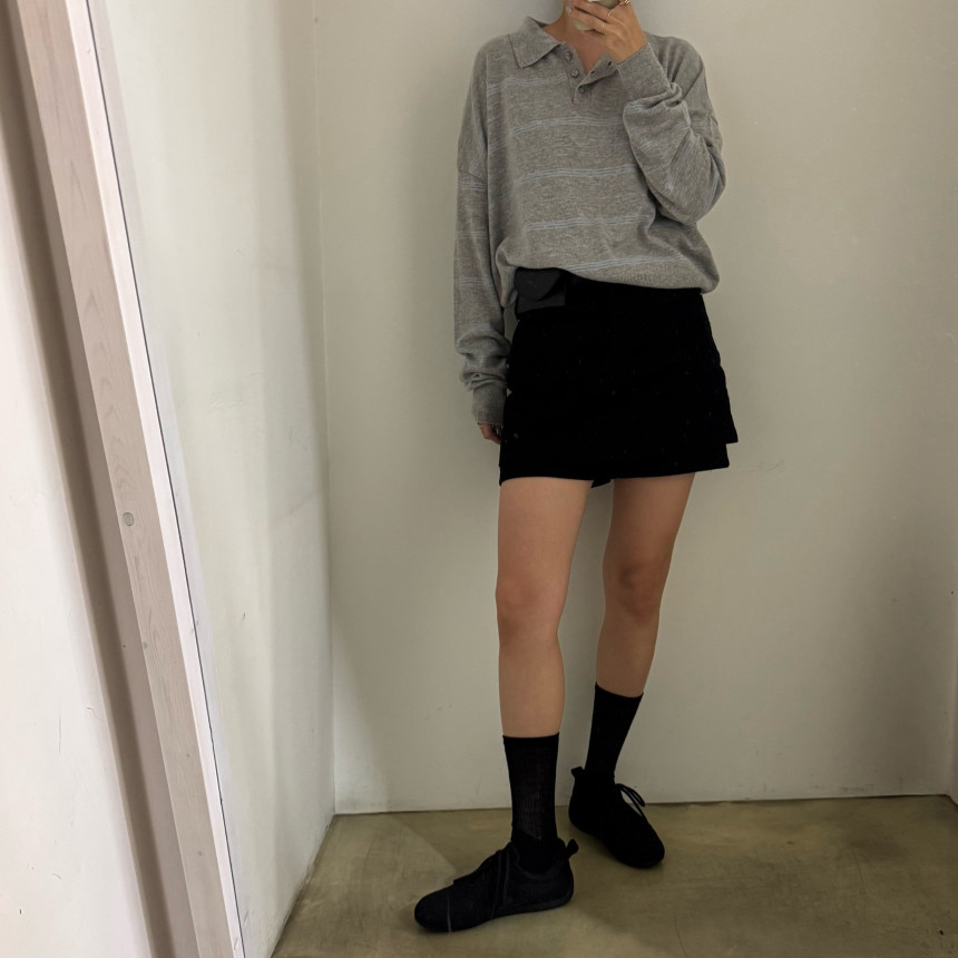 EOMPIT東大門㊣實拍女士新品時尚推薦職業熱賣裙褲不含腰帶EOMPIT裙褲