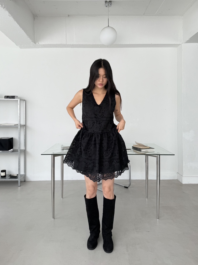A P-STUDIO韓國代購㊣女裝新款熱賣25秋冬職業連衣裙蕾絲A P-STUDIO連衣裙