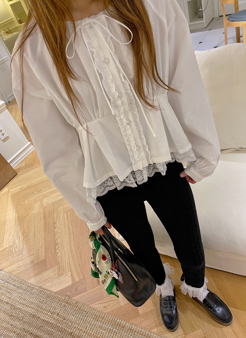 BOUTIQUE-L東大門㊣實拍女裝新品人氣休閑推薦時尚襯衫蕾絲衫BOUTIQUE-L襯衫/蕾絲衫