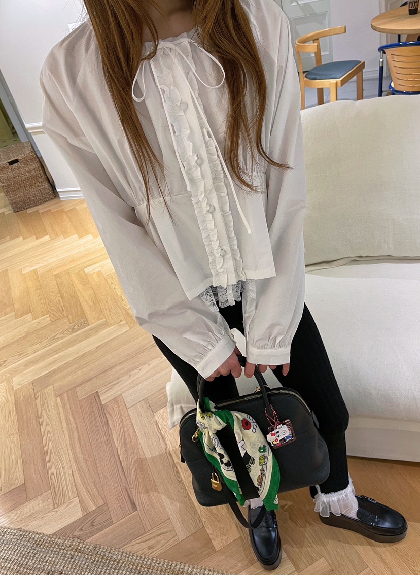 BOUTIQUE-L東大門㊣實拍女裝新品人氣休閑推薦時尚襯衫蕾絲衫BOUTIQUE-L襯衫/蕾絲衫