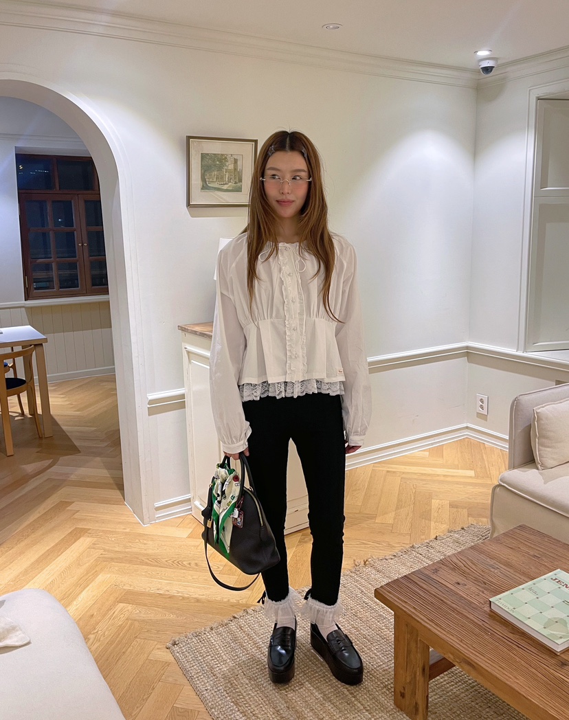 BOUTIQUE-L東大門㊣實拍女裝新品人氣休閑推薦時尚襯衫蕾絲衫BOUTIQUE-L襯衫/蕾絲衫
