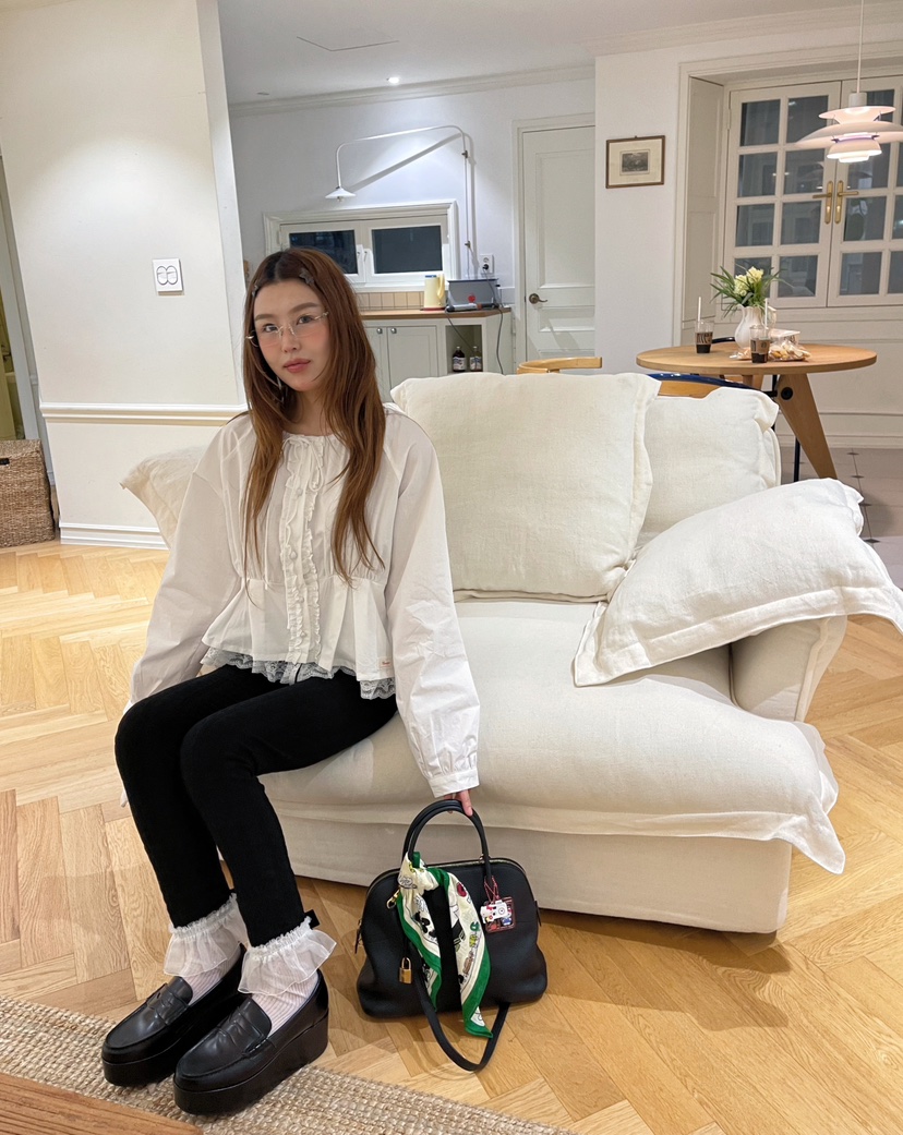 BOUTIQUE-L東大門㊣實拍女裝新品人氣休閑推薦時尚襯衫蕾絲衫BOUTIQUE-L襯衫/蕾絲衫