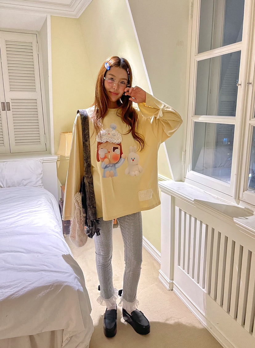 BOUTIQUE-L韓國直郵㊣女士新品職業人氣時尚熱賣休閑長袖T恤BOUTIQUE-L長袖T恤圖色2