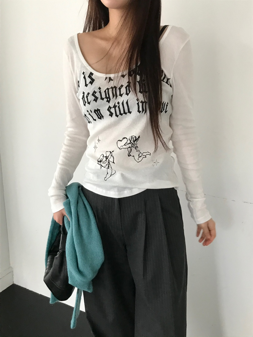 ESCHER東大門㊣直郵女士新品人氣25秋冬熱賣長袖T恤不含飾品ESCHER長袖T恤