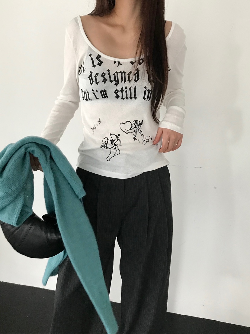 ESCHER東大門㊣直郵女士新品人氣25秋冬熱賣長袖T恤不含飾品ESCHER長袖T恤
