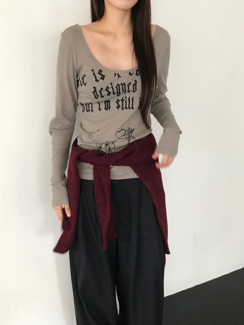 ESCHER東大門㊣直郵女士新品人氣25秋冬熱賣長袖T恤不含飾品ESCHER長袖T恤