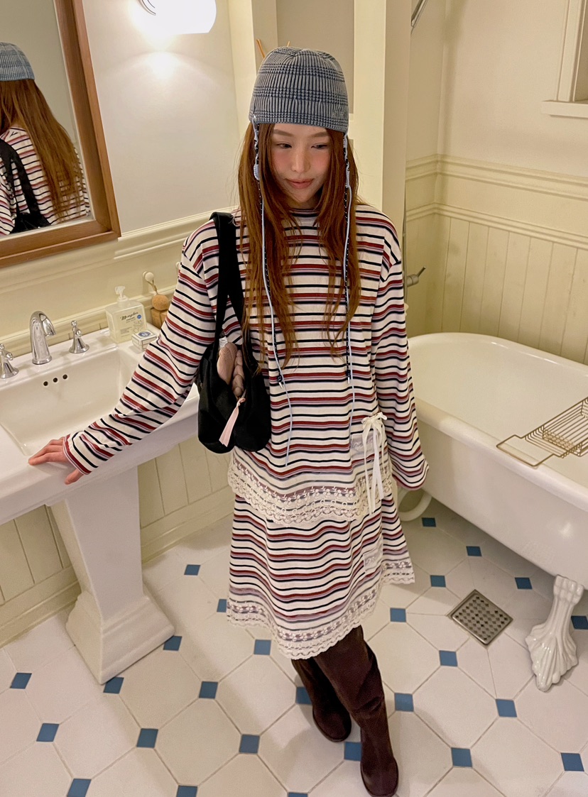 BOUTIQUE-L東大門㊣實拍女士新款25秋冬時尚人氣職業長袖T恤BOUTIQUE-L長袖T恤