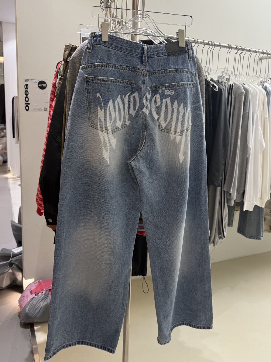 SEOLO韓國直郵㊣女裝新品人氣時尚25秋冬休閑真品推薦牛仔褲Seolo seoul牛仔褲