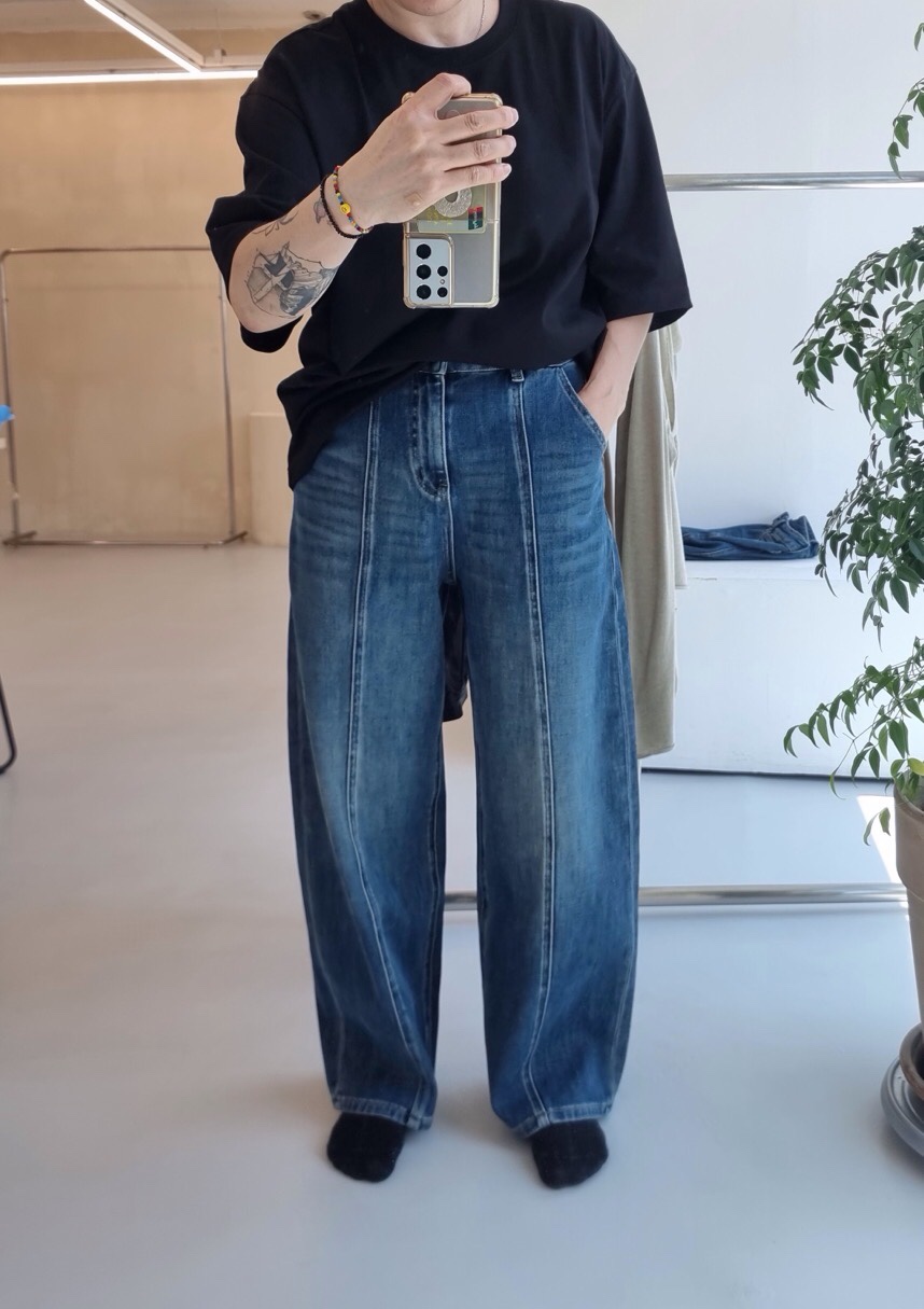 LAUNDRY東大門㊣實拍女裝新品推薦25秋冬真品熱賣職業牛仔褲LAUNDRY牛仔褲