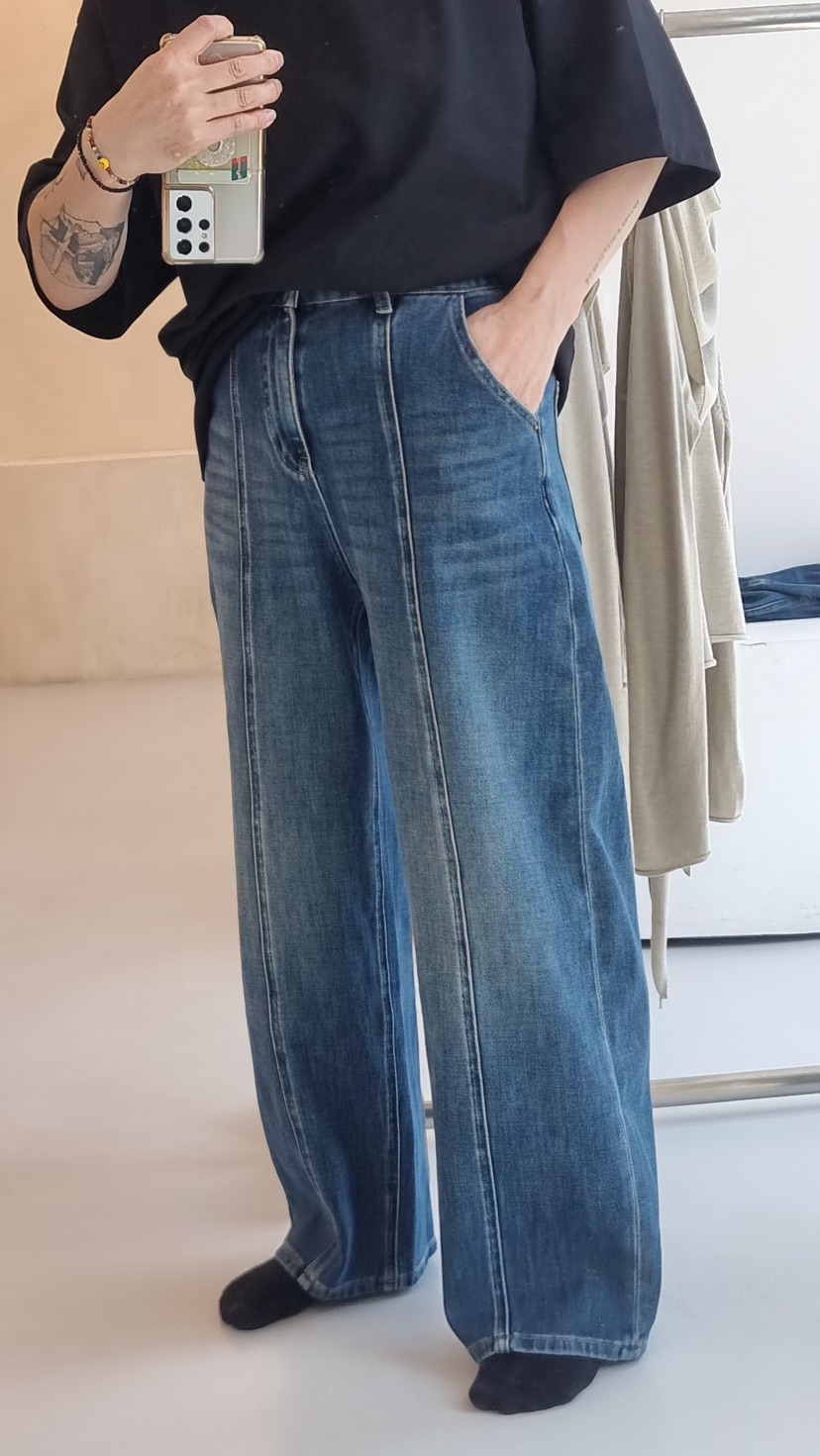 LAUNDRY東大門㊣實拍女裝新品推薦25秋冬真品熱賣職業牛仔褲LAUNDRY牛仔褲