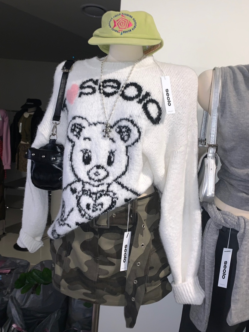 SEOLO韓國直郵㊣女裝新品職業真品25秋冬推薦針織衫泰迪熊羊毛Seolo seoul針織衫
