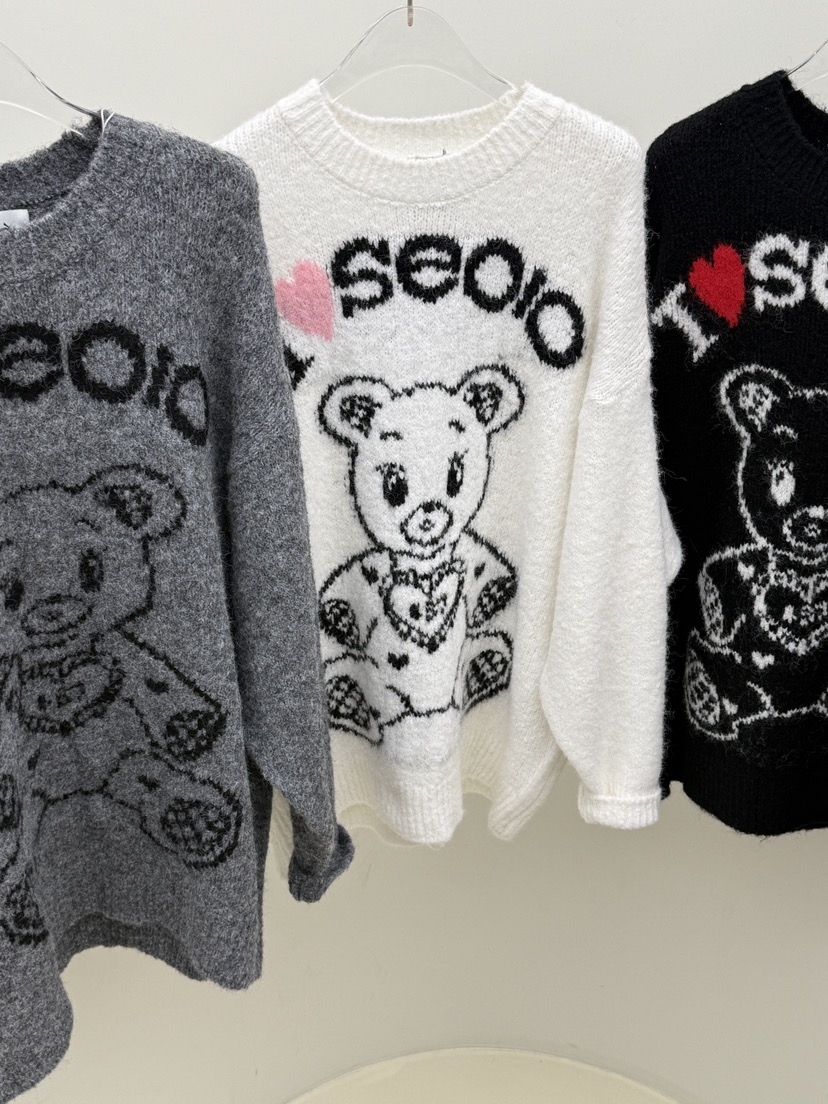 SEOLO韓國直郵㊣女裝新品職業真品25秋冬推薦針織衫泰迪熊羊毛Seolo seoul針織衫