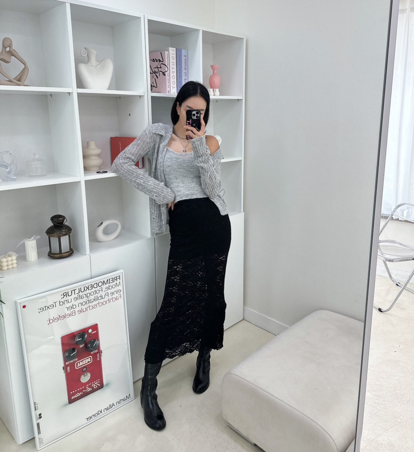 SOUIT韓國代購㊣女士新品推薦真品熱賣休閑25秋冬時尚職業長裙SOUIT by mabel-L長裙