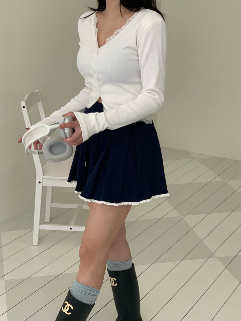 REVE CITE-L東大門㊣直郵女士新款真品25秋冬針織衫蕾絲開衫REVE CITE針織衫