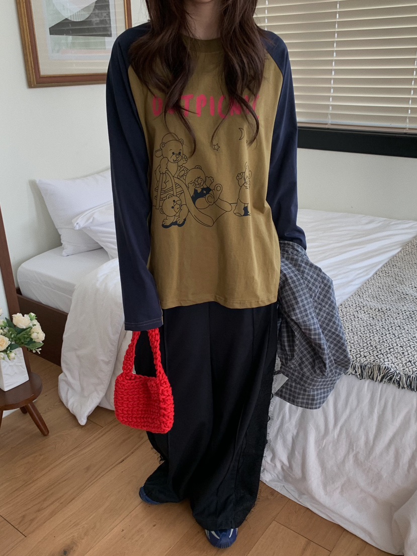 CAMEL-P東大門㊣實拍女裝新品時尚長袖T恤Came_l 家長袖T恤