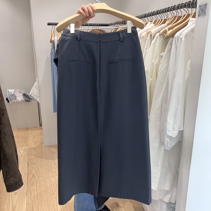 OURIN東大門㊣實拍女裝新品職業真品時尚人氣半身裙中短裙條紋OURIN半身裙/中短裙