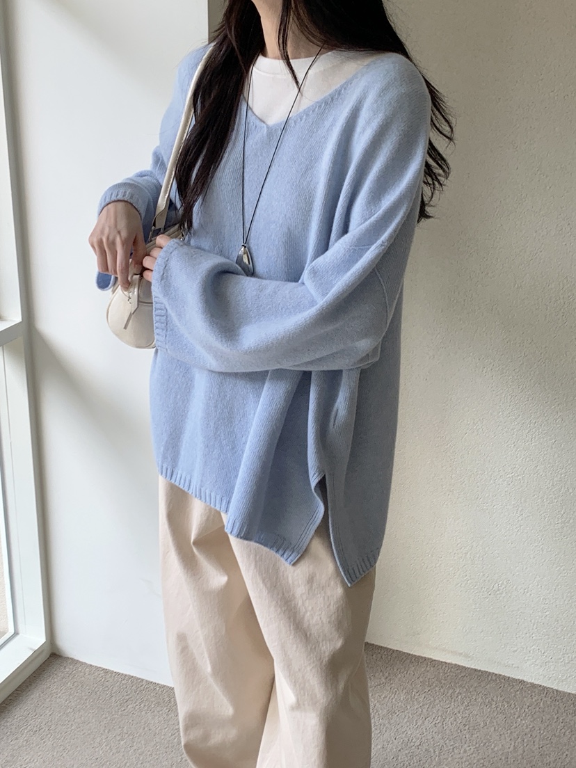 BOUND.A東大門㊣代購女裝新品休閑真品職業熱賣25秋冬針織衫V領BOUND.A針織衫