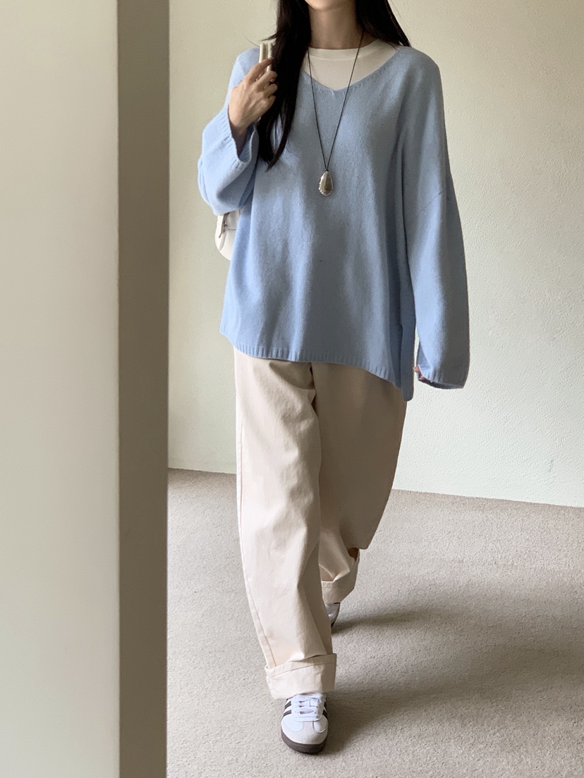 BOUND.A東大門㊣代購女裝新品休閑真品職業熱賣25秋冬針織衫V領BOUND.A針織衫