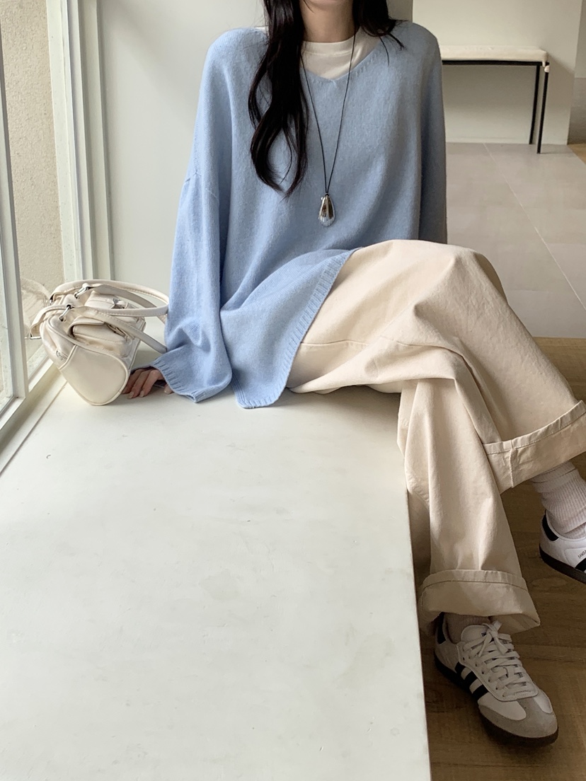 BOUND.A東大門㊣代購女裝新品休閑真品職業熱賣25秋冬針織衫V領BOUND.A針織衫