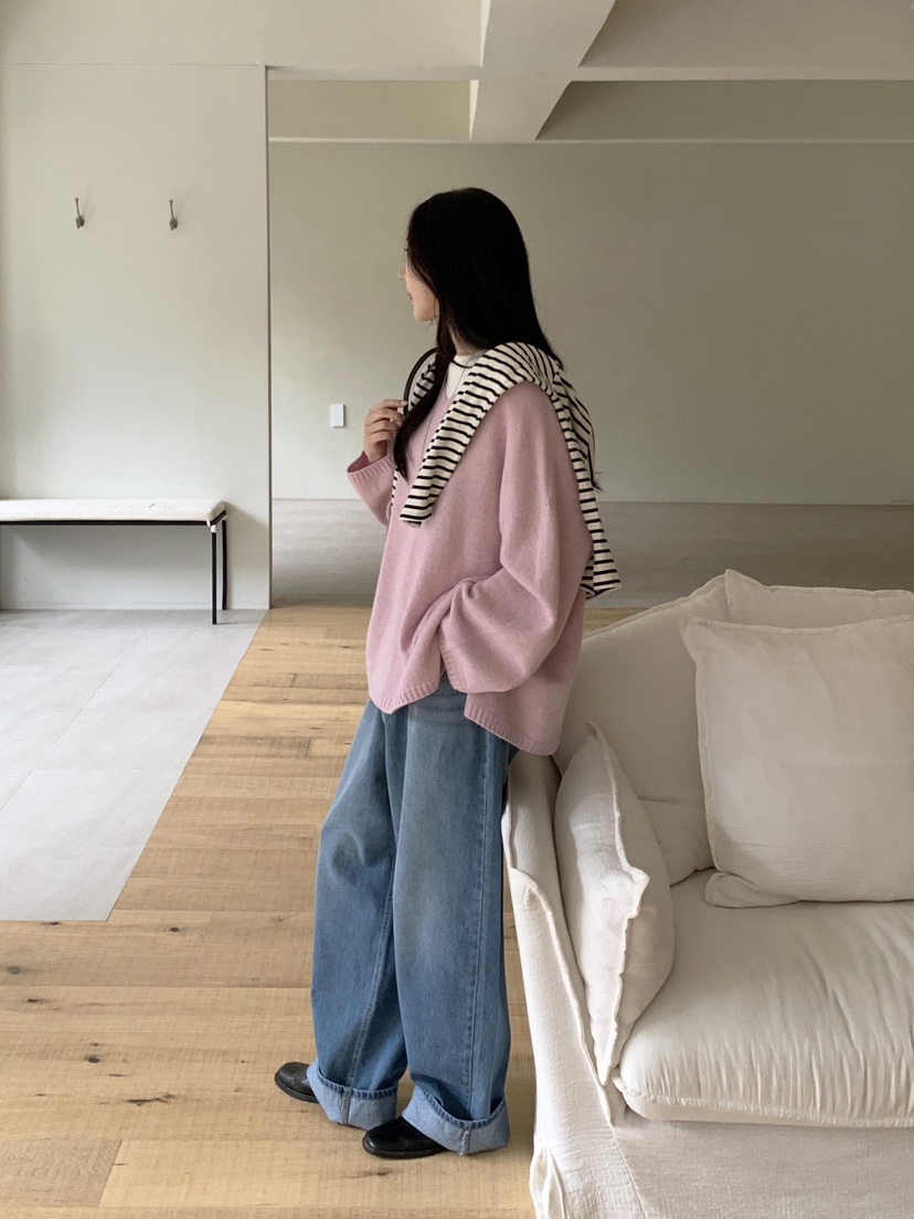 BOUND.A東大門㊣代購女裝新品休閑真品職業熱賣25秋冬針織衫V領BOUND.A針織衫