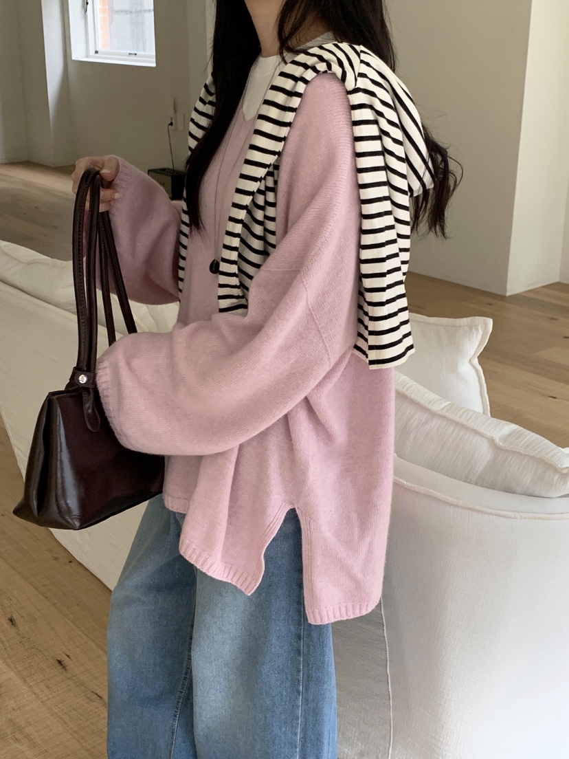 BOUND.A東大門㊣代購女裝新品休閑真品職業熱賣25秋冬針織衫V領BOUND.A針織衫