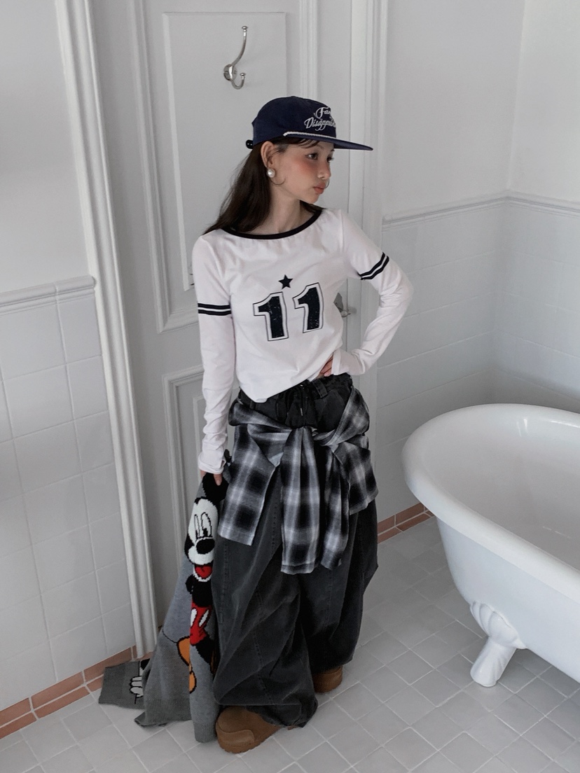 JKICHI韓國直郵㊣女士新品休閑職業時尚熱賣真品25秋冬長袖T恤JKICHI長袖T恤