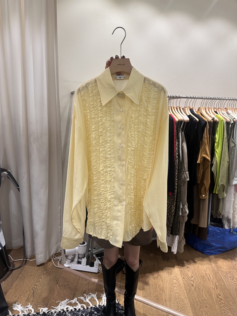 AUVERFIT東大門㊣代購女裝新品真品推薦時尚襯衫蕾絲衫可愛的AUVERFIT襯衫/蕾絲衫圖色2