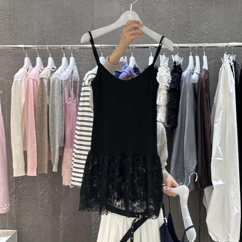 MIXXIN韓國直郵㊣女士新款職業休閑熱賣25秋冬吊帶背心蕾絲MIXXIN吊帶/背心圖色2