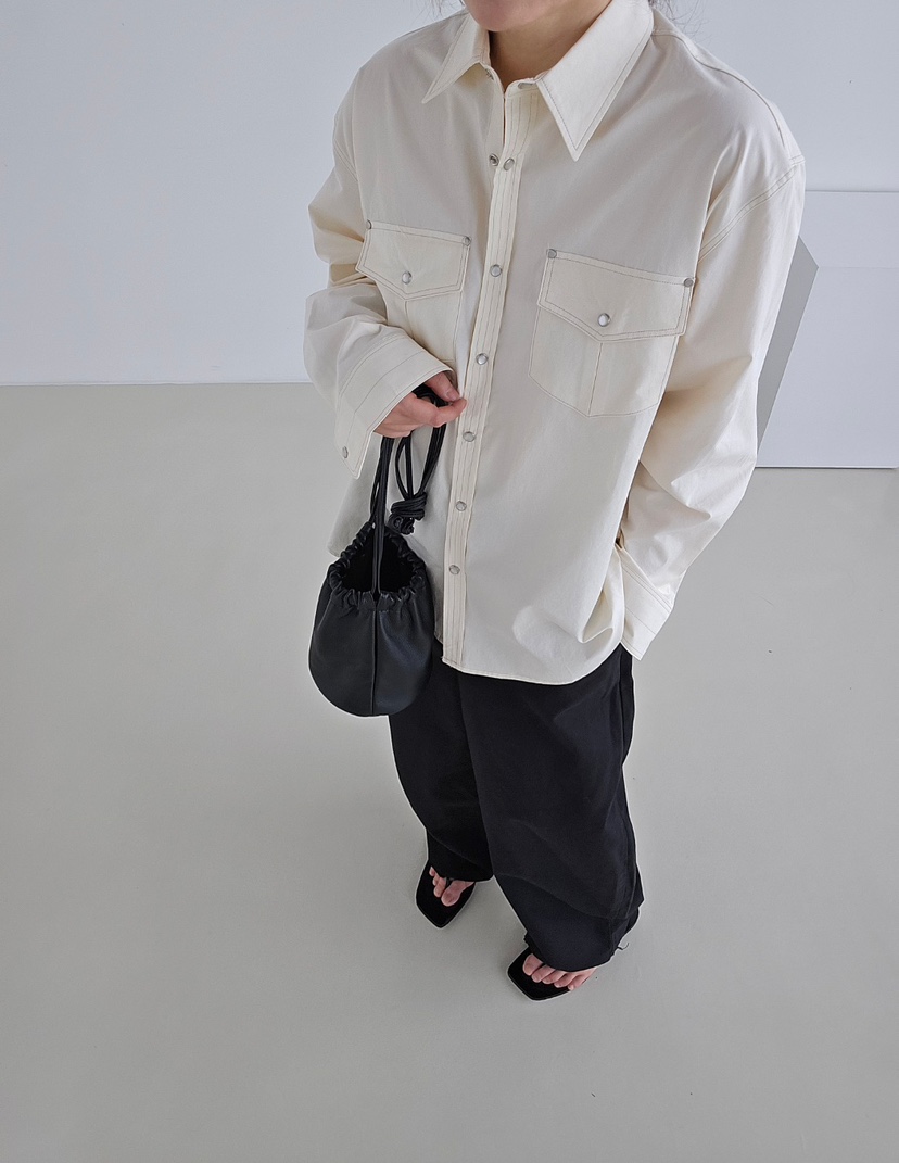 J SHOP東大門㊣直郵女士新款休閑職業真品熱賣襯衫蕾絲衫口袋J_SHOP襯衫/蕾絲衫