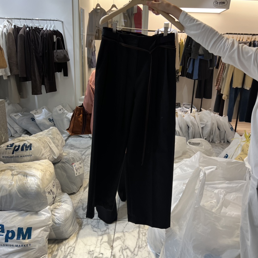 LA MAGIE FEMME韓國直郵㊣女裝新品推薦熱賣休閑褲含腰帶Lamagie Femme休閑褲圖色4