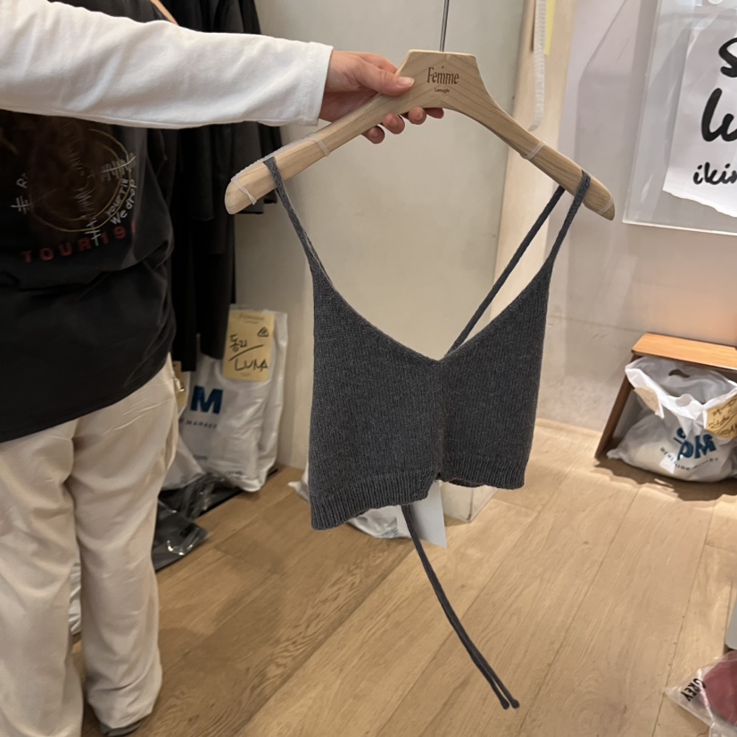 LA MAGIE FEMME東大門㊣實拍女裝新品時尚推薦25秋冬吊帶背心Lamagie Femme吊帶/背心圖色2