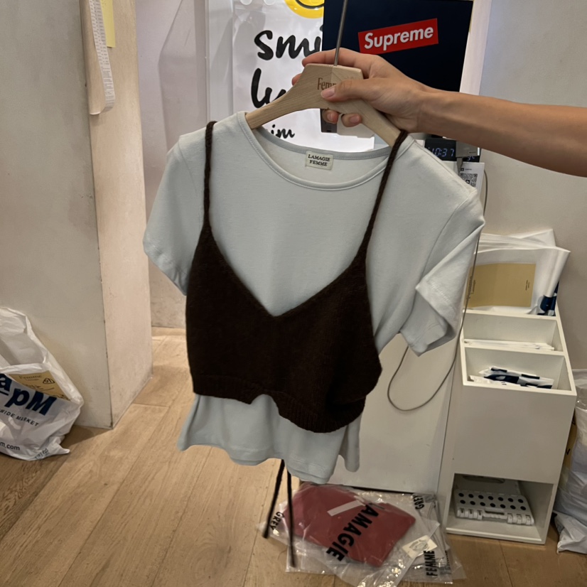LA MAGIE FEMME東大門㊣實拍女裝新品時尚推薦25秋冬吊帶背心Lamagie Femme吊帶/背心圖色4
