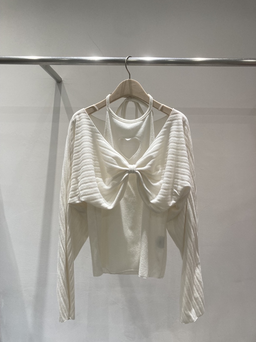 JOURNEY韓國直郵㊣女士新品25秋冬熱賣真品針織衫假兩件刺繡JOURNEY針織衫