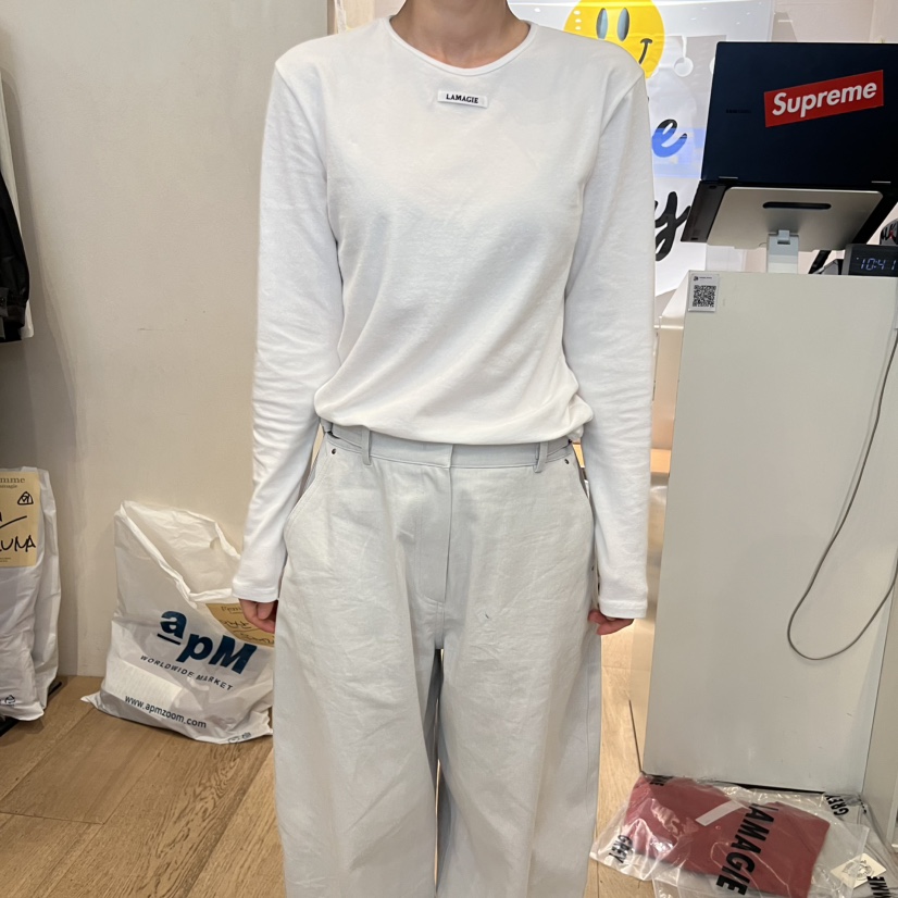LA MAGIE FEMME韓國代購㊣女裝新款真品休閑熱賣長袖T恤修身Lamagie Femme長袖T恤