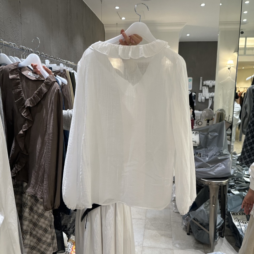 MIXXIN東大門㊣直郵女士新品真品職業休閑25秋冬襯衫蕾絲衫MIXXIN襯衫/蕾絲衫
