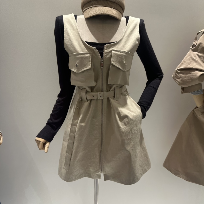 BEENS韓國代購㊣女士新品真品時尚25秋冬連衣裙不含內搭含腰帶BEENS連衣裙