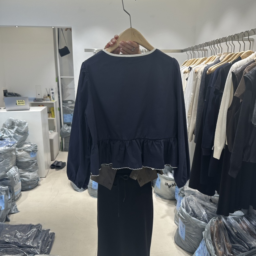 RICH SISTER東大門㊣代購女裝新款25秋冬人氣熱賣襯衫蕾絲衫RICH SISTER襯衫/蕾絲衫