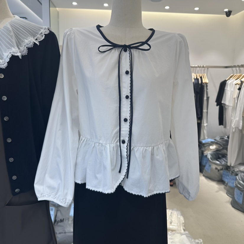 RICH SISTER東大門㊣代購女裝新款25秋冬人氣熱賣襯衫蕾絲衫RICH SISTER襯衫/蕾絲衫