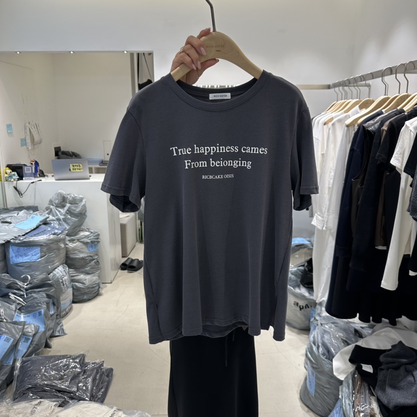 RICH SISTER韓國代購㊣女士新品休閑25秋冬推薦真品T恤棉質RICH SISTERT恤圖色2