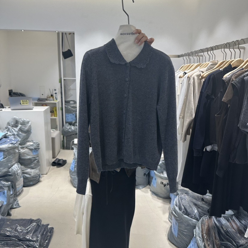 RICH SISTER東大門㊣直郵女士新品職業25秋冬針織衫開衫紐扣RICH SISTER針織衫圖色2