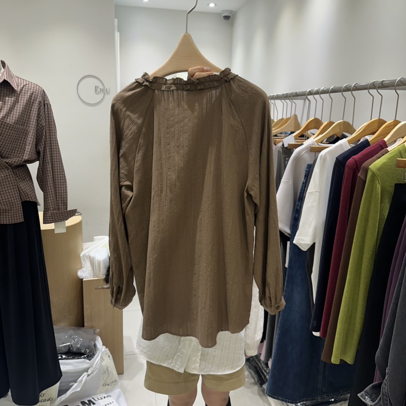 EN.U韓國直郵㊣女裝新款熱賣休閑職業25秋冬人氣襯衫蕾絲衫EN.U襯衫/蕾絲衫