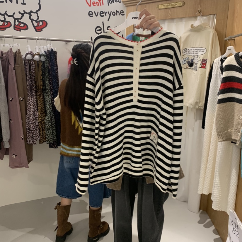VENTI東大門㊣實拍女裝新品推薦熱賣真品職業25秋冬長袖T恤VENTI長袖T恤