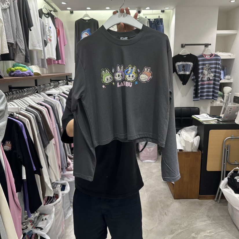 EVE韓國代購㊣女裝新品真品休閑人氣25秋冬職業時尚長袖T恤EVE長袖T恤圖色3