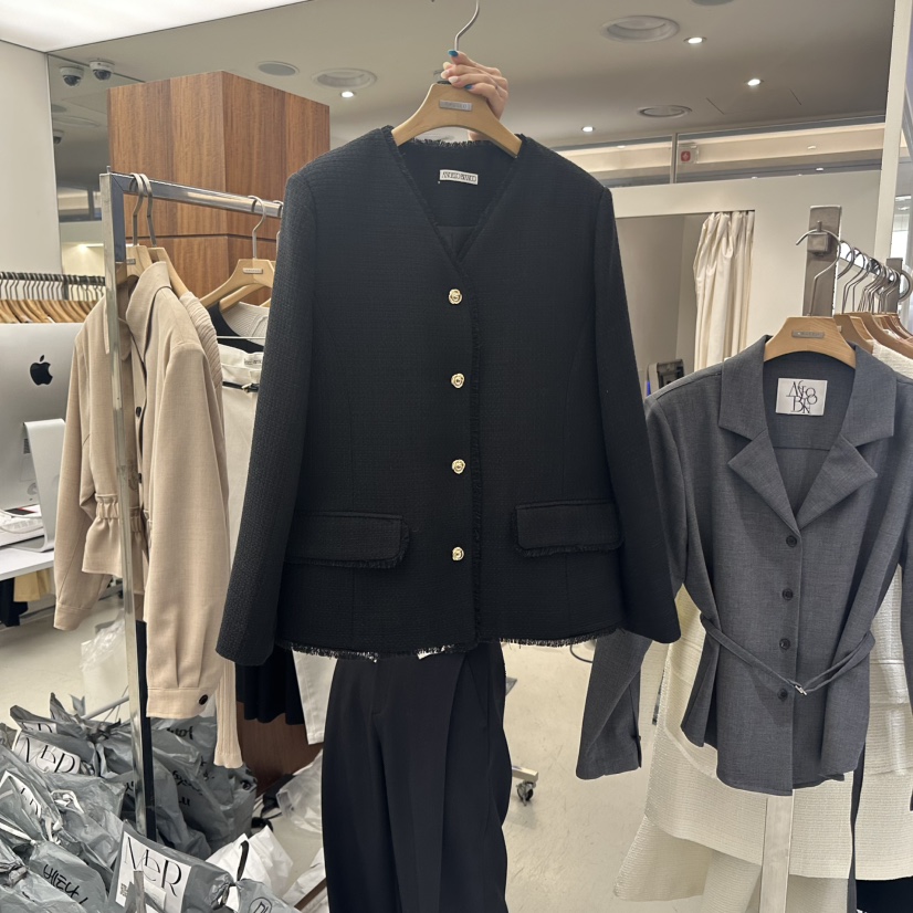 MER韓國直郵㊣女裝新品人氣時尚真品25秋冬休閑職業熱賣夾克MER/ANGELO BIANCO夾克圖色2