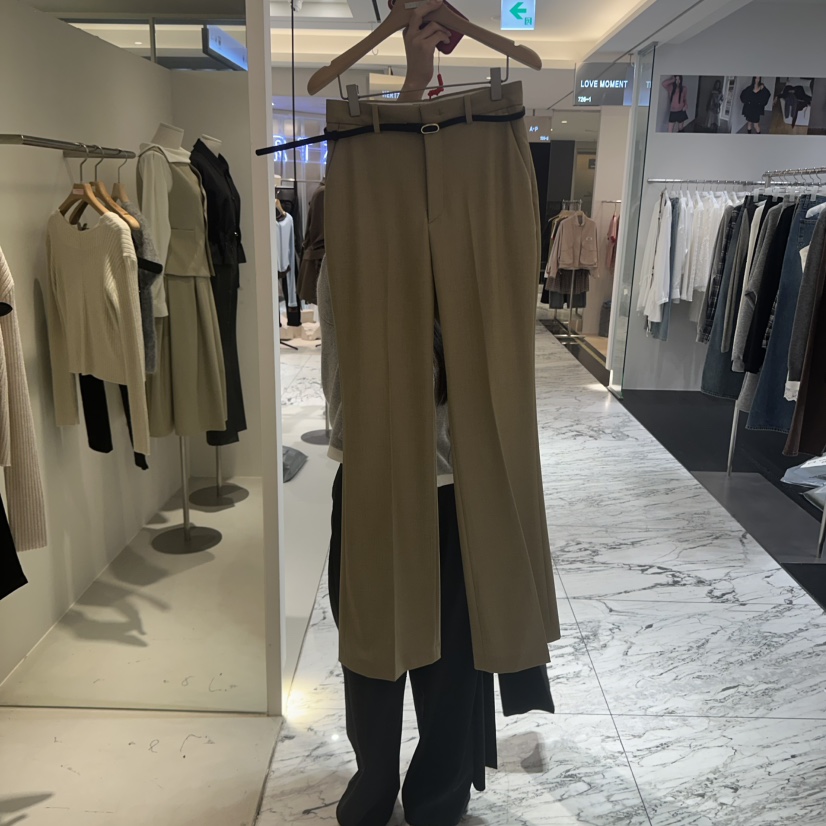 MER韓國代購㊣女士新品人氣時尚休閑真品職業休閑褲不含腰帶MER/ANGELO BIANCO休閑褲圖色3