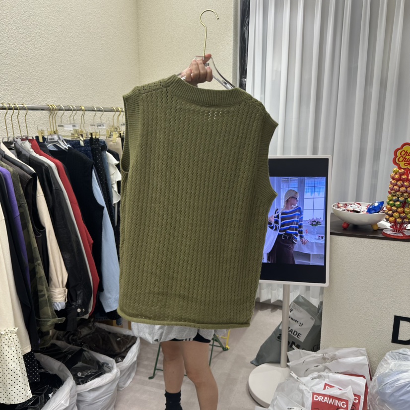 DRAWING東大門㊣實拍女裝新品熱賣休閑吊帶背心不含內搭奶油色DRAWING吊帶/背心
